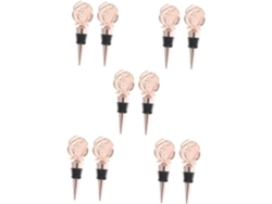 Juego De 5 Tapones Herméticos Decorativos Con Forma De Corazón Para Botellas De Vino Rosado.