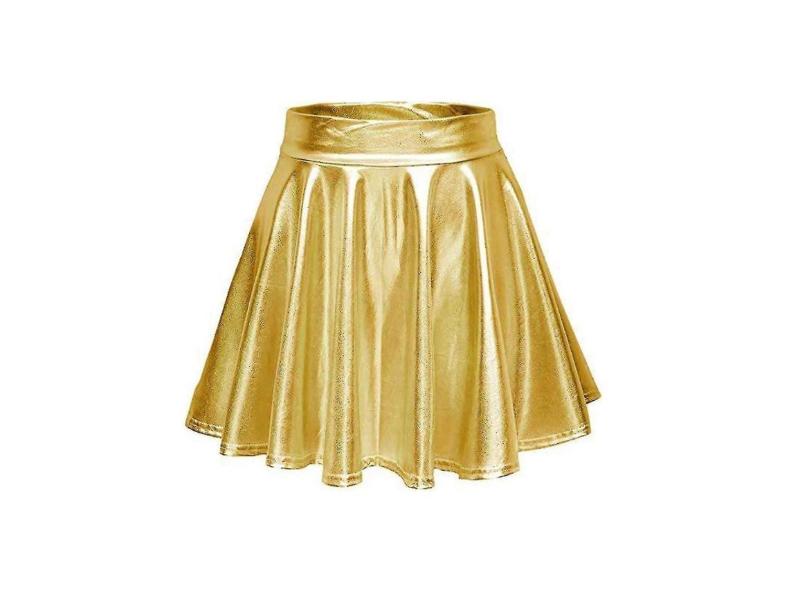 Falda plisada metalizada para mujer 2026, minifalda elegante y versátil de talle alto.