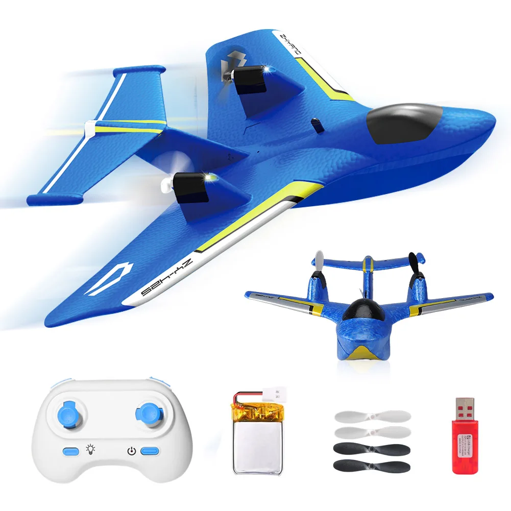 (azul) Avión Anfibio Teledirigido De 2 Canales