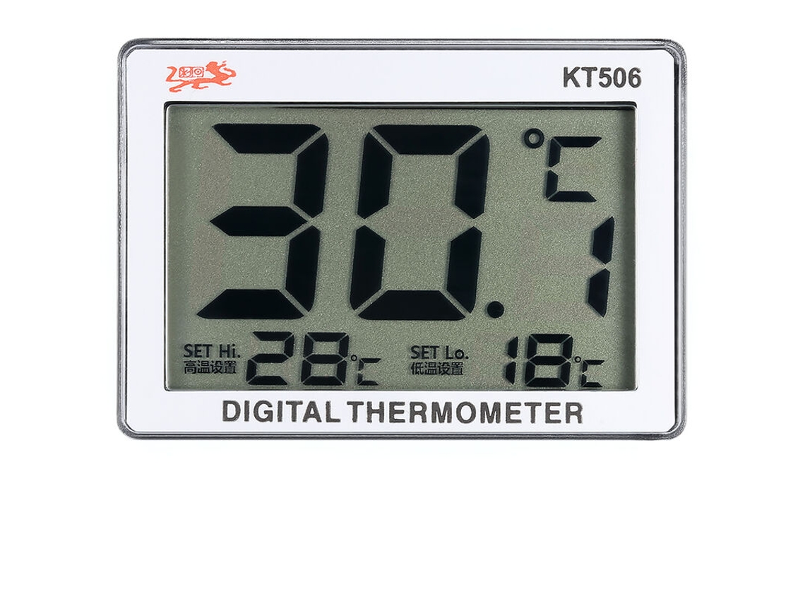 Higrómetro digital KT506, termómetro de interior con actualizaciones de temperatura en tiempo real, ideal para acuarios y peceras.