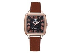 Reloj De Mujer Con Bisel Redondo Sencillo Y Bonito Lazo, Correa De Pu, Movimiento De Cuarzo Rojo.
