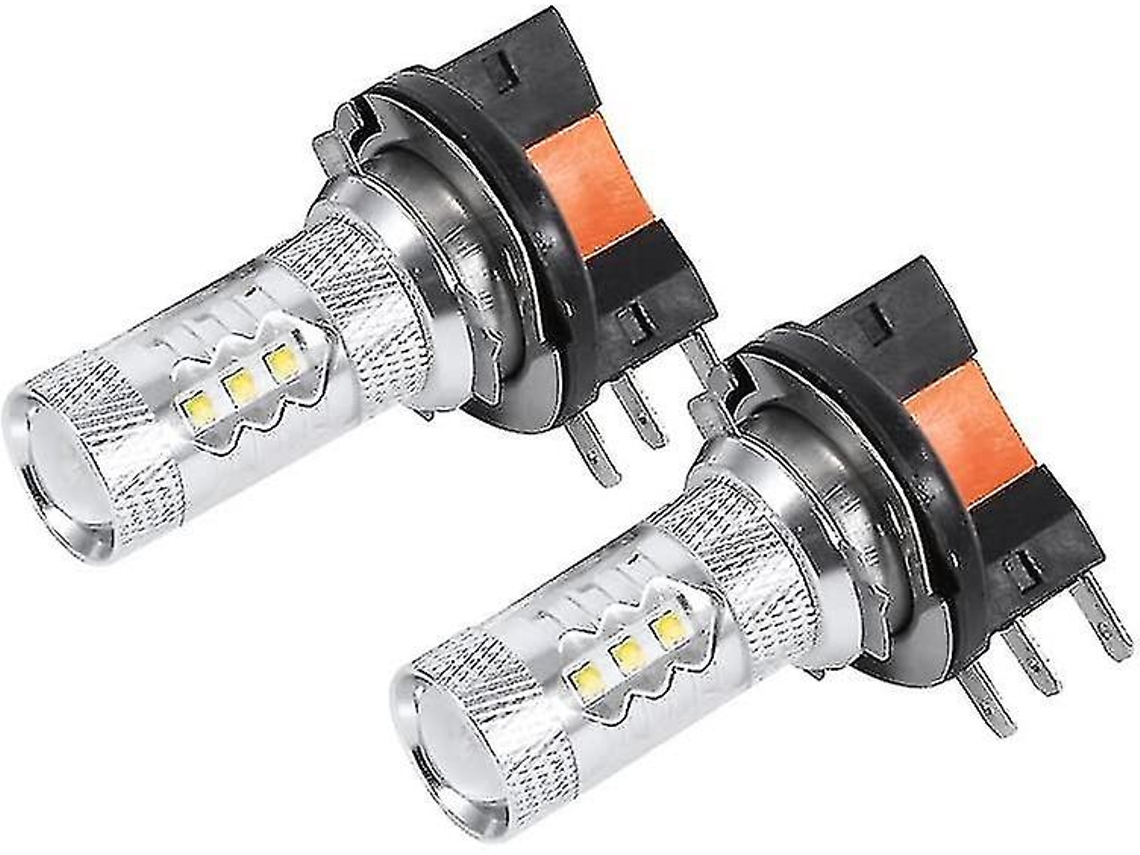 Omni-2pcs Bombillas Led H15 80w Luz Blanca Pura Para Coche Faros Luces De Día Reemplazo Lámpara