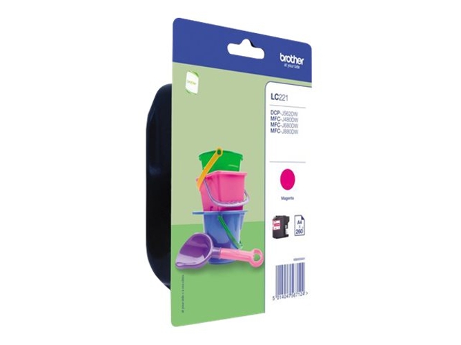 Cartucho de tinta Original BROTHER LC221MBP Magenta 260 páginas