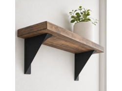 Suporte POLSKI em Metal Preto, 15 cm, 2 unidades, reforçado para Prateleira de parede e Arrumação doméstica