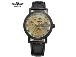 (estilo 2) Relógio Mecânico Manual Vazado Banhado A Ouro, Esportivo, Para Uso Profissional E Casual, Com Pulseira De Couro.