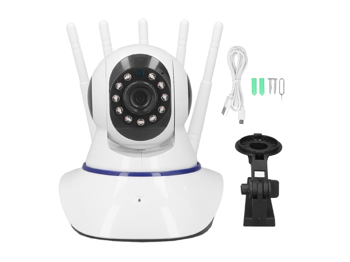 Cámara De Vigilancia Wifi Hd 1080p Con Visión Nocturna Infrarroja De 360° Y Ángulo Ajustable.