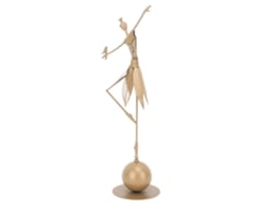 Estatua de bailarina, escultura de metal, decoración de jardín al aire libre para césped, estantería, terraza