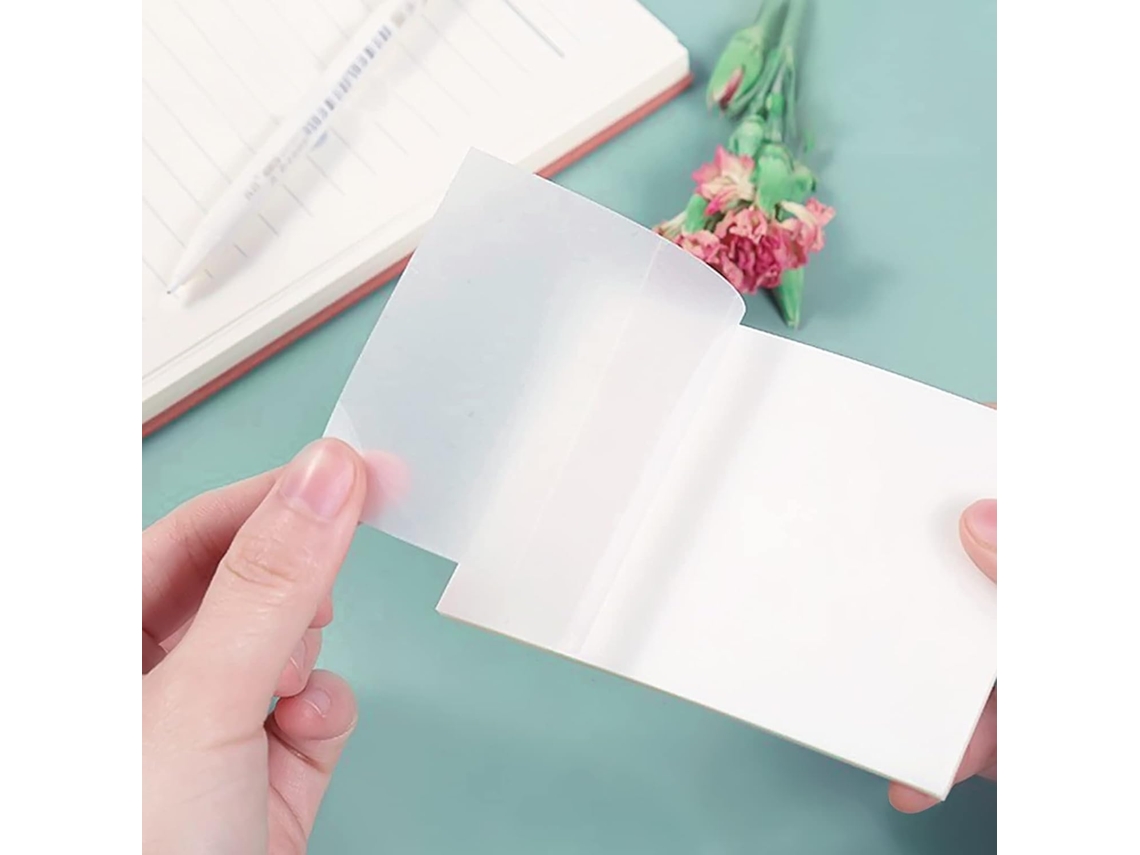 (100 Hojas) Notas Adhesivas Autoadhesivas Transparentes, 70 Mm X 95 Mm, Autoadhesivas, Impermeables