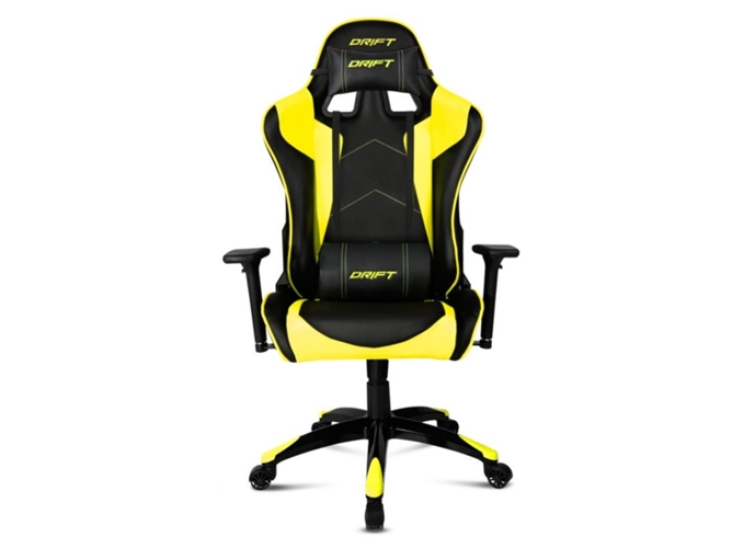 Silla Gaming DRIFT DR300 (Hasta 150 kg - Elevador a Gas Clase 4 - Negro y Amarillo)