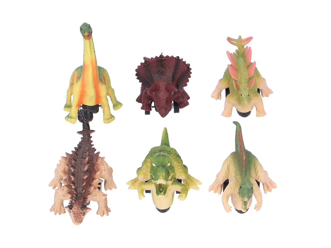 6 Coches De Dinosaurio Con Ruedas De Retroceso, Juguete Para Niños.