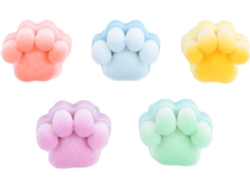 Cepillo De Uñas Con Forma De Pata De Gato, Suave, Denso, Bonito, Ligero, Con Anillo Abierto, Limpia