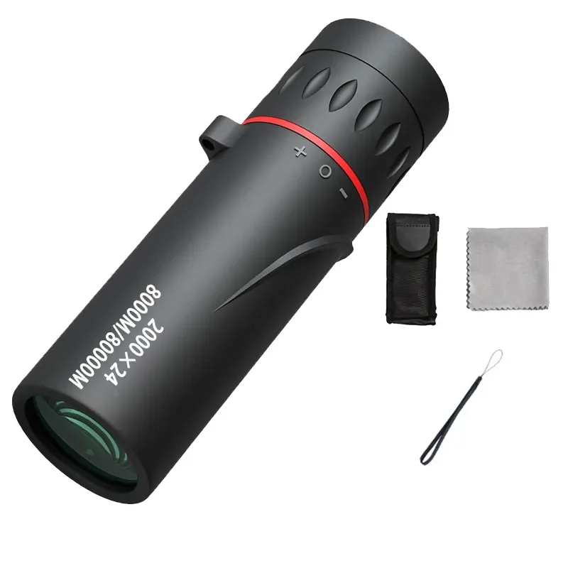 Minimonocular 2000x24 HD, resistente al agua, ideal para poca luz, camping, montañismo y observación de aves. Solo telescopio.