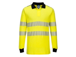 Polo De Alta Visibilidad Resistente A La Llama Pw3 Fr Modaflame Hi-vis Amarillo Negro / Xl