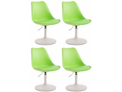Juego de 4 sillas de comedor Maverick de plástico verde/blanco CLP