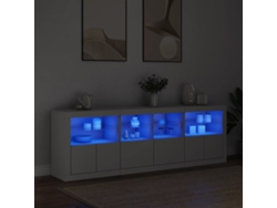 Aparador | Mueble De Comedor | Buffet Con Luces Led Blanco 202x37x67 Cm Wsd654790