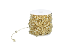 Rollo De 30 M De Cadena De Perlas Artificiales Para Decoración De Bodas Y Manualidades - Dorado