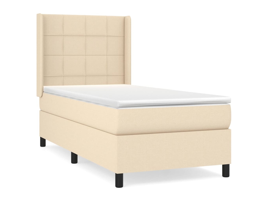Maison Exclusive - Cama Box Spring Con Colchón Tela Color Crema 90x200 Cm