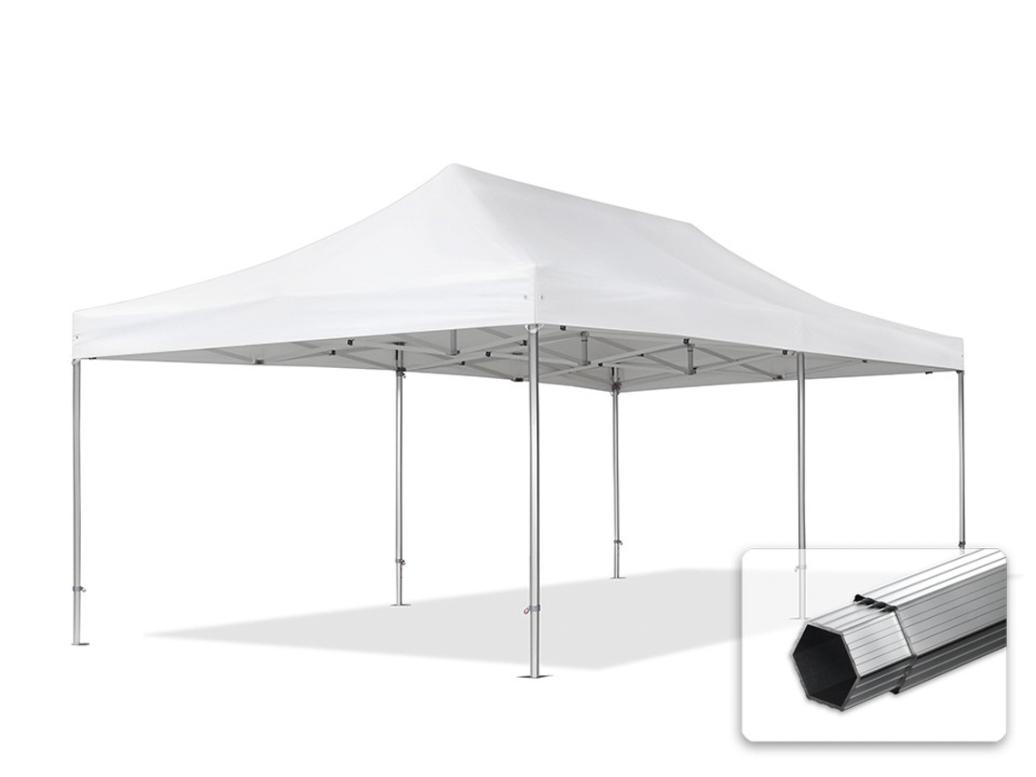 Carpa plegable 4x8 m, aluminio profesional 50 mm, color blanco