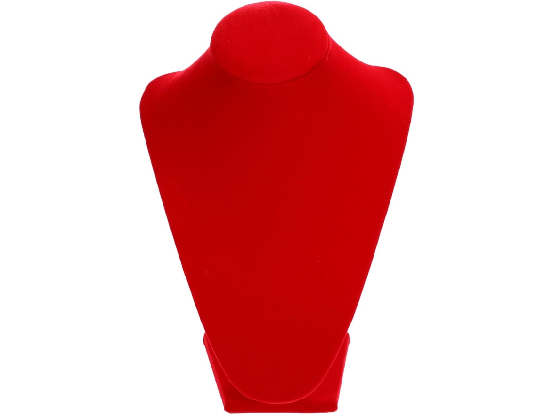 Soporte Expositor De Collares Con Forma De Busto De Maniquí Rojo, 25 X 18 X 15 Cm, Terciopelo Para Exhibición De Joyas.