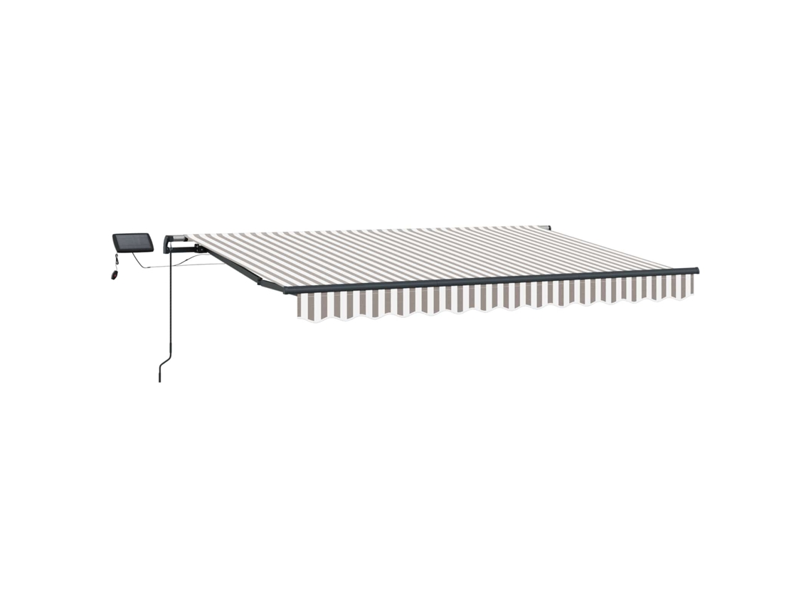 Vidaxl Toldo Retráctil Gris Claro Y Blanco. 400 X 350 Cm Tela