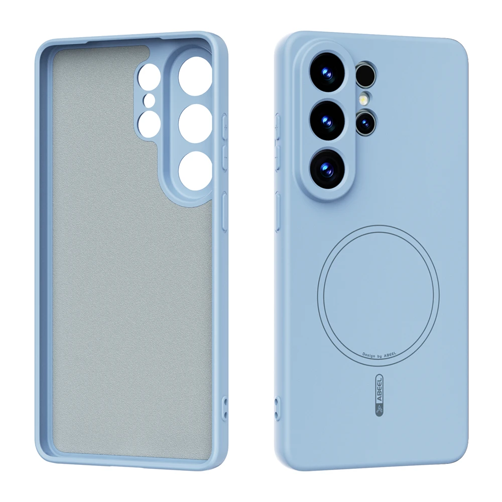 (azul Cielo, Galaxy S24) Funda Protectora De Silicona Líquida, Compatible Con Carga Inalámbrica Magnética, Funda Protectora A Prueba De Golpes.