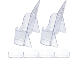 Expositor De Acrílico Transparente Con 2 Estantes Para Documentos A6 Y 4 Cajas Para Tarjetas De Visita.