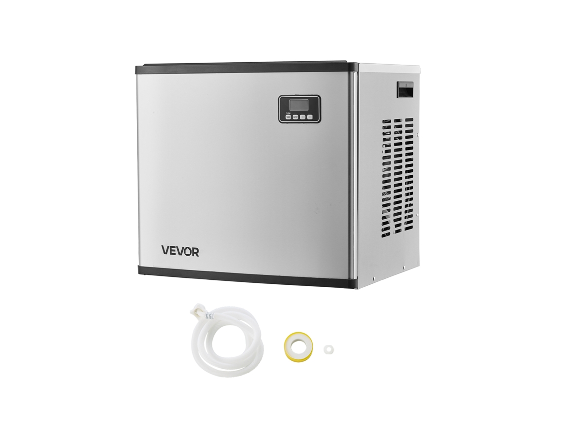 Máquina para fabricar hielo, capacidad de 181 kg/día, 566 x 448 x 508 mm, plateada, Vevor