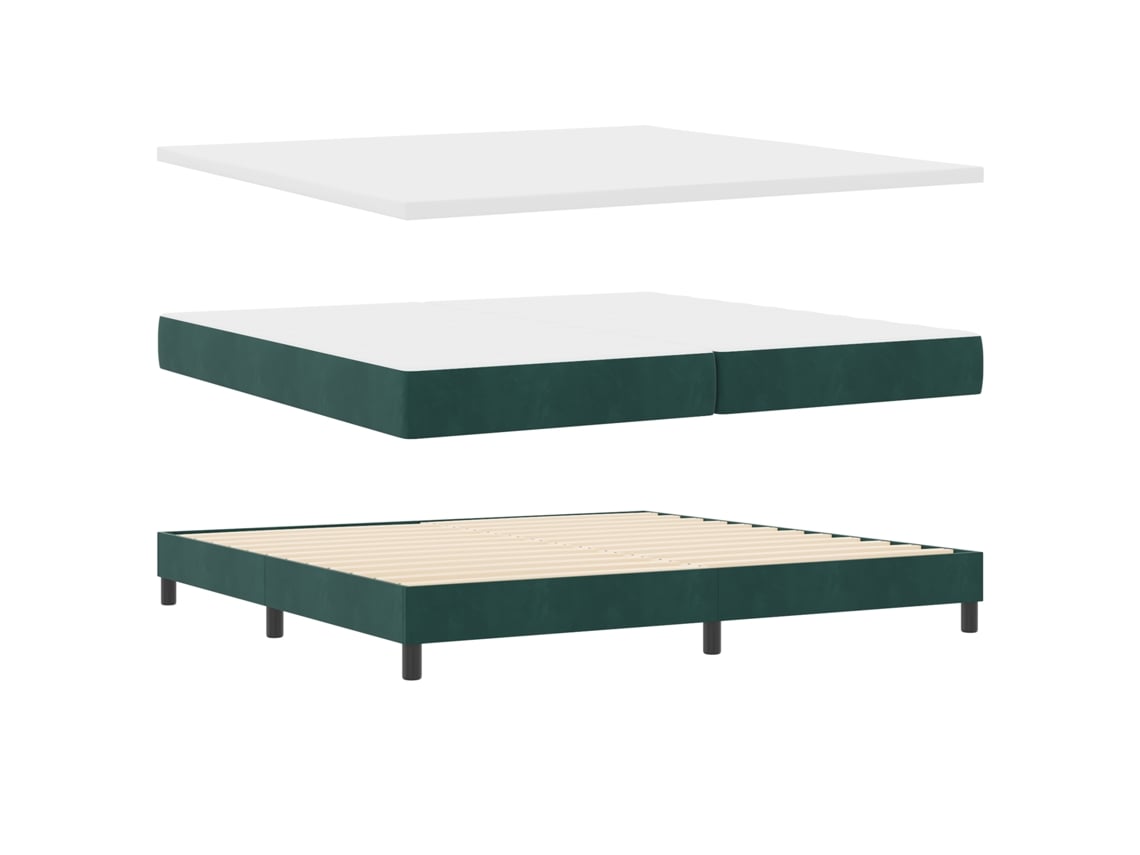 Colchón De Cama Con Muelles Pocket Vidaxl Verde Terciopelo (200x200 Cm)