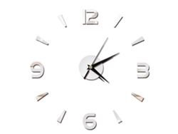 Reloj De Pared Autoadhesivo, Espejo Acrílico, 1 Mm De Grosor, Decoración Moderna Para Bricolaje, Plateado, 60x60cm