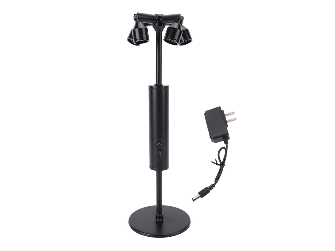 Lámpara De Mesa Led Inalámbrica Portátil De 1800 Mah Con 4 Cabezales, Luz Amarilla Cálida, Para Bares, Restaurantes Y Vitrinas De Joyería.