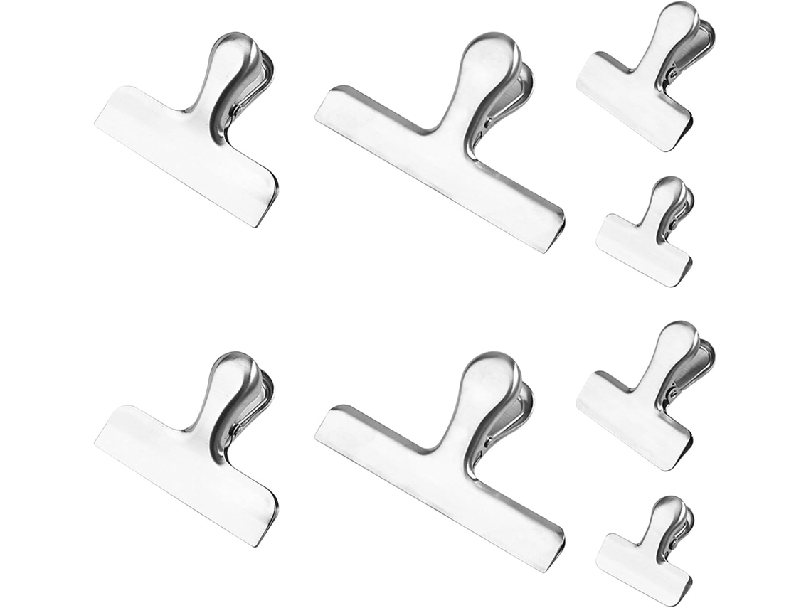 Juego De 8 Pinzas Para Bolsas De Acero Inoxidable, Pinzas Multifuncionales Para Sellar Alimentos, 4/55/
