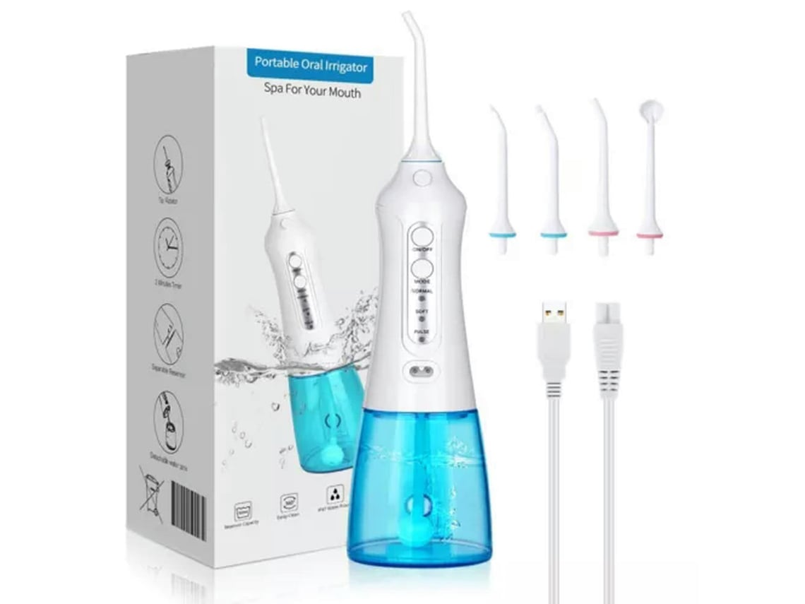 Irrigador Bucal Usb Recargable Hilo Dental 300ml Gertiz