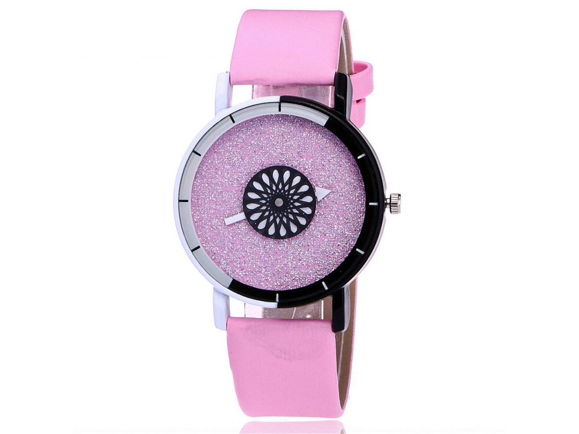 Reloj De Pulsera De Cuarzo De Moda Para Mujer Vava Voom Con Correa De Piel Sintética Negra.