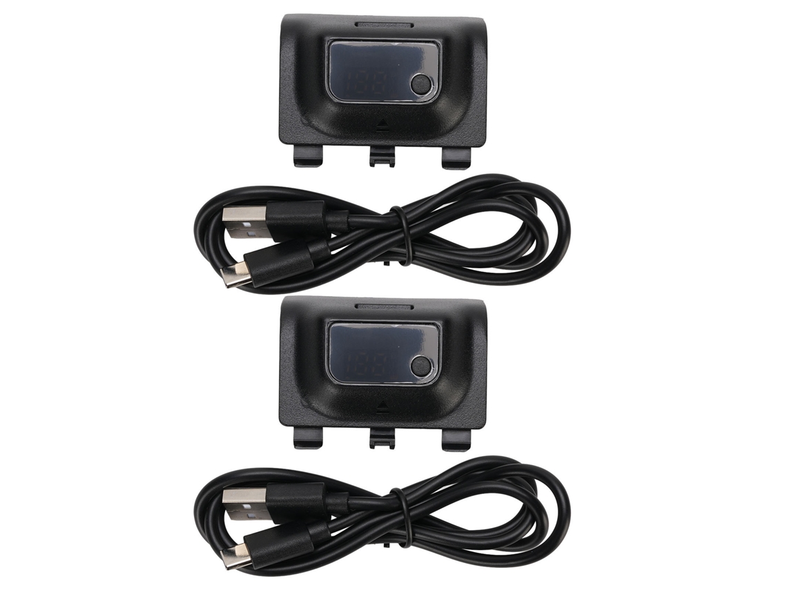 Bateria Recarregável 1400mah Com Tela Led Carregamento Rápido Para Controlador X/s 2 Pack Preto