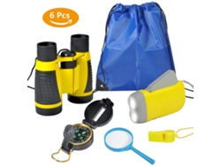 2026-6 Piezas Binoculares De Exploración Al Aire Libre Para Niños Jóvenes Regalo Educativo Para Camping Senderismo Amarillo