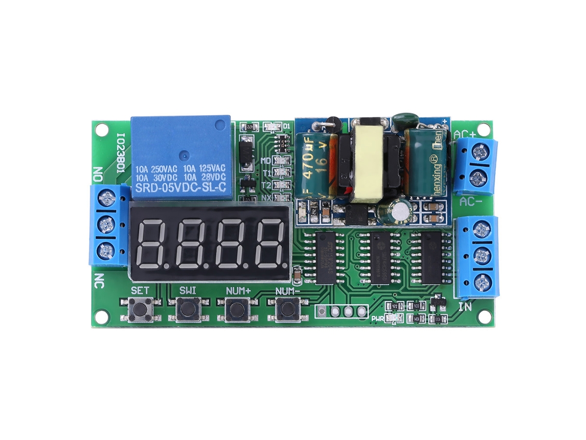Módulo De Relé De Temporizador Digital Multifuncional 110v, Ajustable 1-9999s, Interruptor De Retardo