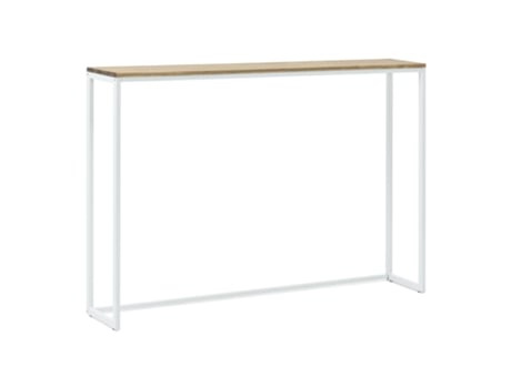 Consola Recibidor iCub Eco-Line 118x30x80cm Blanca en madera maciza de pino acabado envejecido estilo Industrial BOX FURNITURE