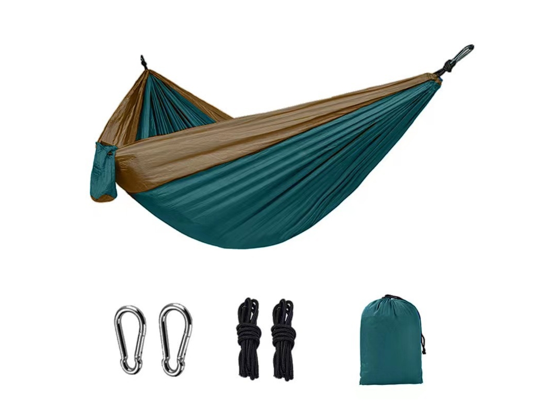 Hamaca Portátil Individual Para Campamentos, Mochileros Y Actividades Al Aire Libre (270x140 Cm) Verde Siurn