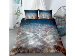 Juego Ropa Cama Estampado Funda Nórdica Almohada Juego Color Diseño 220x240 Cm