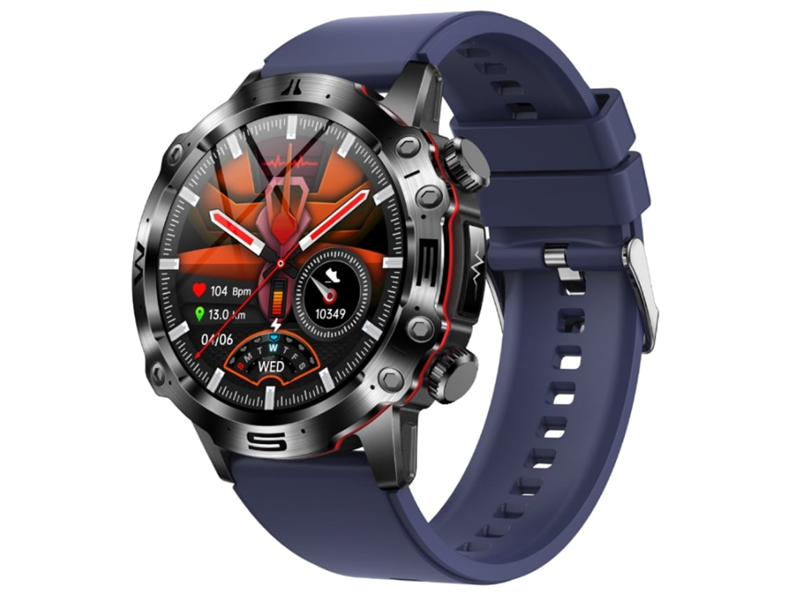 Reloj inteligente 1.43 ECG Composición sanguínea Azúcar en sangre IMC Función de grasa corporal Carcasa de aleación Llamada Bluetooth SOS Azul Chennnls