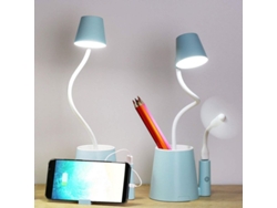 2026-lámpara De Escritorio Led Portátil Con Función De Cargador Usb Y Soporte Para Teléfono, Regulable, Ideal Para Estudio Y Oficina Hogar (azul)
