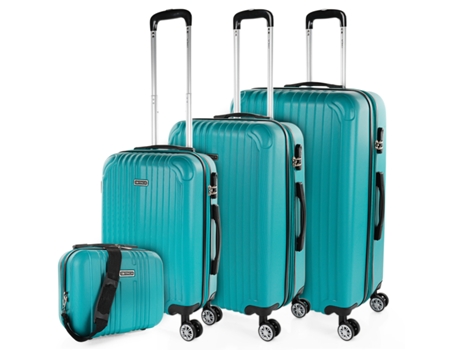 Juego De Maletas Rígidas Abs ITACA Sevron verde menta (49X76x30 Cm - 68L)