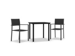 Maison Exclusive - Juego De Comedor Para Jardín 3 Piezas Negro
