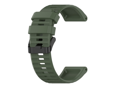 Correa de reloj inteligente para Garmin Fenix 5X Plus Correa de silicona texturizada horizontal de 26 mm con herramienta de extracción (verde milit...