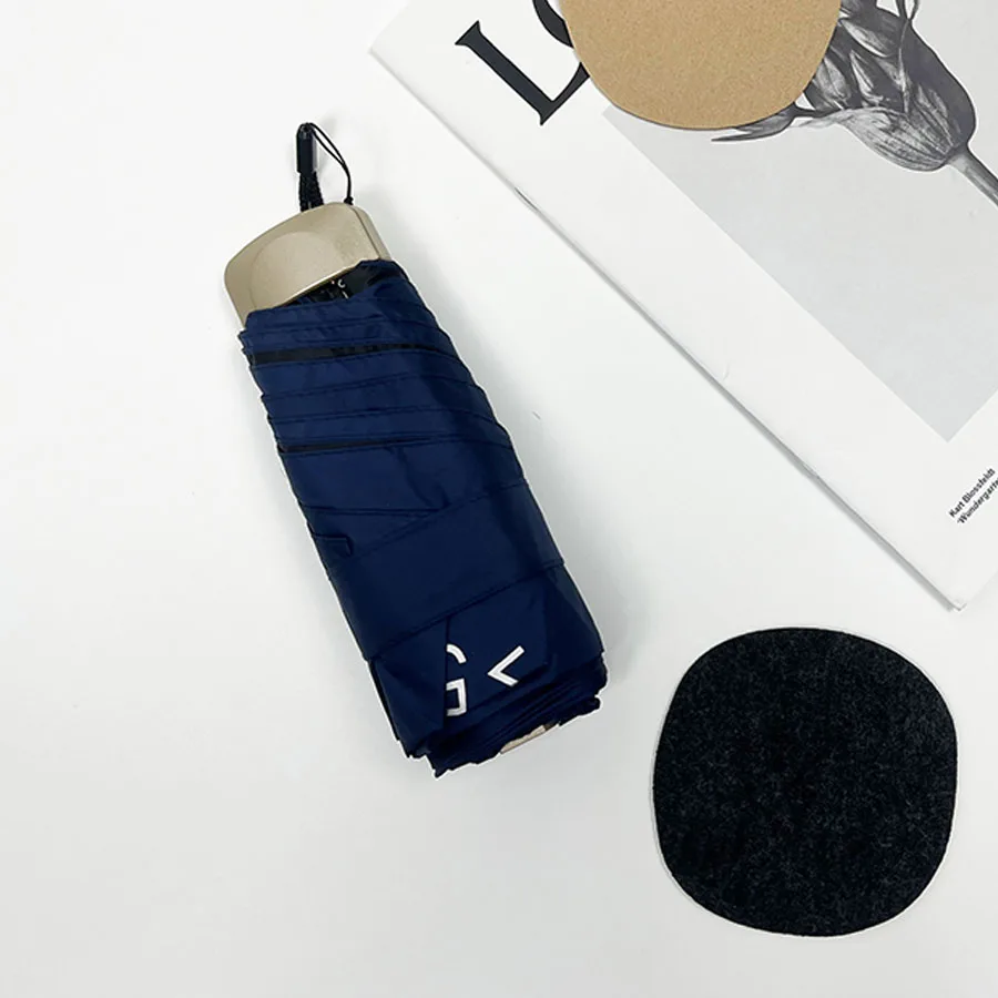 (azul Oscuro, 6k) Mini Sombrilla De Exterior, Protección Uv, Ultraligera