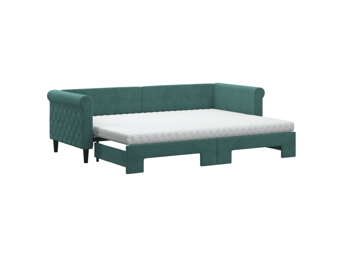 Sofá Cama Nido VIDAXL Verde Terciopelo (80x200 cm)