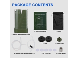 Kit Portátil De Filtro De Agua Eléctrico Usb Con Luz Nocturna Y Brújula Para Acampar, Hacer Senderismo Y Para Uso En Emergencias.