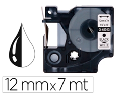 Cinta Q-CONNECT 1000 Negro-Blanco 12Mm X 7Mt Dymo