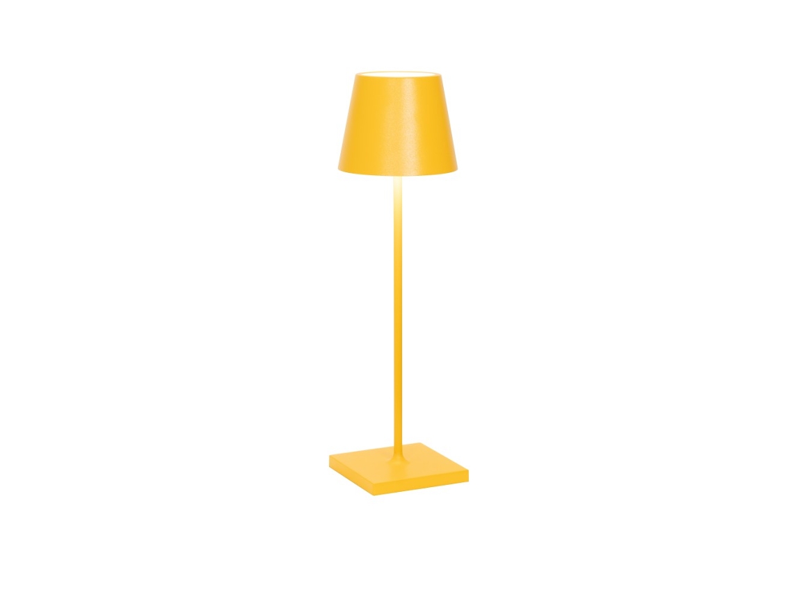 Lámpara de mesa LED Zafferano Poldina Pro Ocre recargable y regulable 2,2 W 2200 2700 3000 K