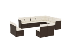 Maison Exclusive - Set De Sofás De Jardín Y Cojines 12 Pzas Ratán Sintético Marrón